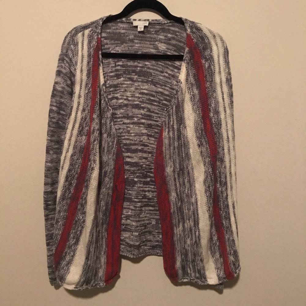 J.jill Red White and Blue Cardigan